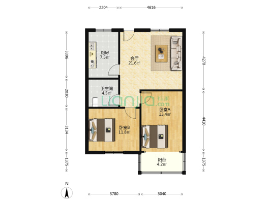 永安东街7号 2室1厅1卫 83平方