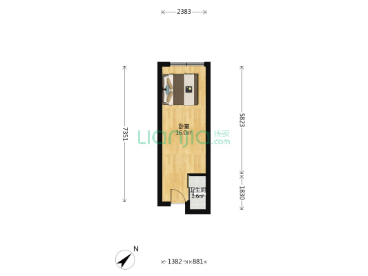 越秀万力·星悦峯 1室0厅1卫 65平方