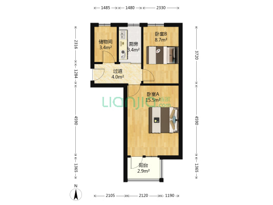 二三二厂家属楼 2室0厅0卫 37平方