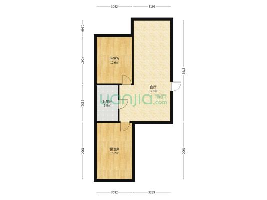 龙翔苑 2室1厅1卫 79平方