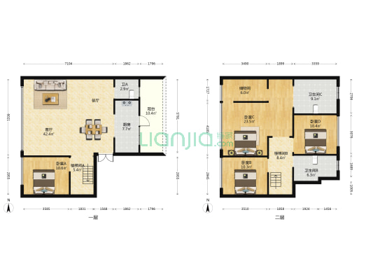 怡心半岛 4室1厅3卫 173平方