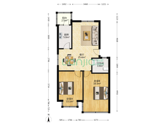 伏龙新村 2室1厅1卫 80平方