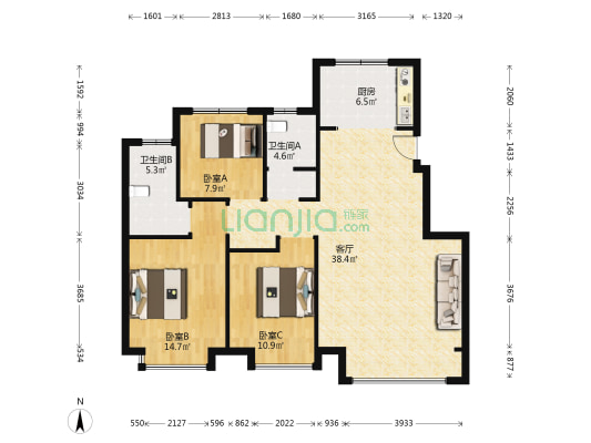 阳光城·未来悦 3室1厅2卫 112平方