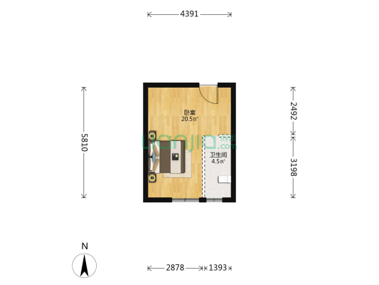 涌鑫八达通广场 1室0厅1卫 42平方