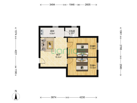 顺昌楼 2室1厅1卫 61平方