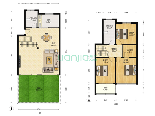 画锦坊 3室1厅2卫 155平方