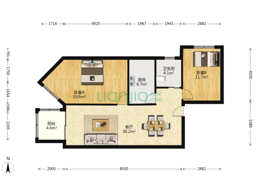 众鑫大厦 2室1厅1卫 118平方