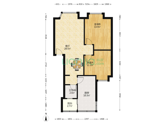 丽景花园 2室1厅1卫 82平方