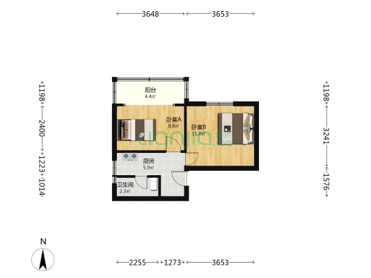 马当路418弄 2室0厅1卫 40平方