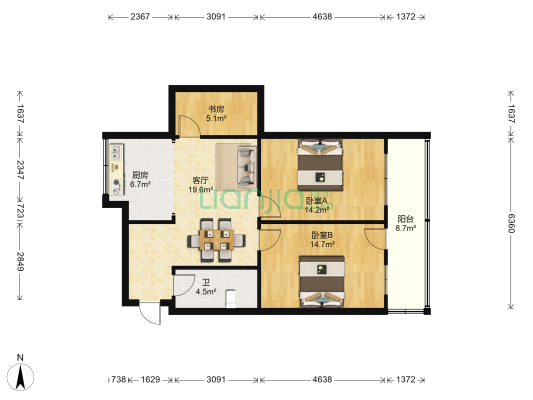 庙鹅岭一巷98号 3室1厅1卫 85平方