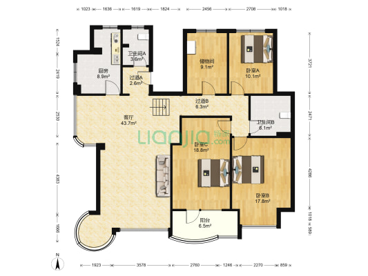 弘基二期 3室1厅2卫 158平方