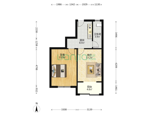 温宿路31弄 1室1厅1卫 54平方