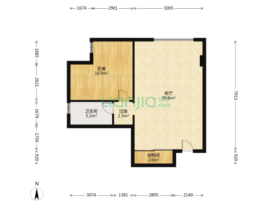 世纪国际中心 1室1厅1卫 102平方