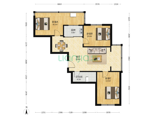 柏林春天 3室1厅1卫 81平方