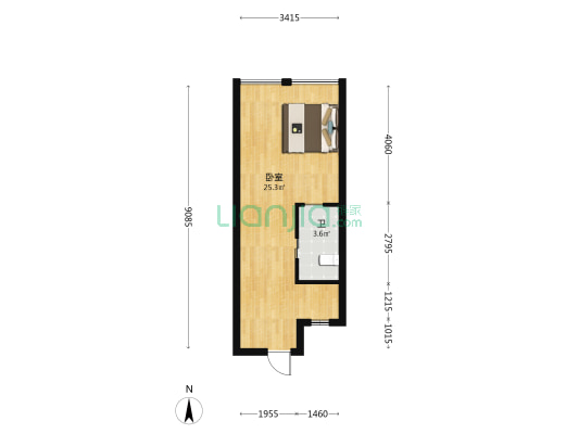 红星大都汇 1室0厅1卫 43平方