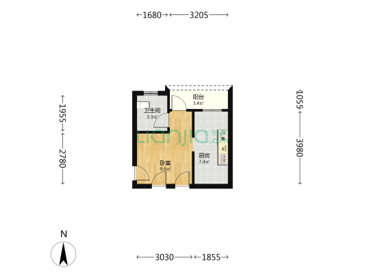 机关新村 1室0厅1卫 62平方