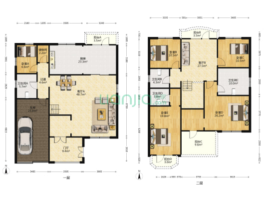 靓马花园 5室2厅4卫 300平方