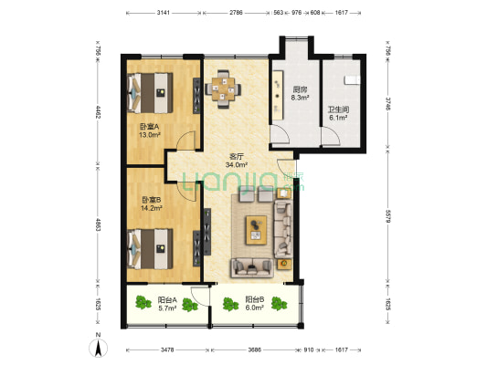文教路167号 2室1厅1卫 98平方