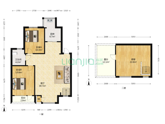 宏发华城世界碧林一期 2室1厅1卫 98平方