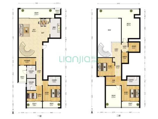 珠江国际金融中心 6室1厅4卫 265平方