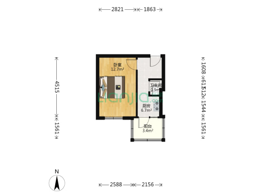水泵厂家属楼 1室0厅1卫 31平方