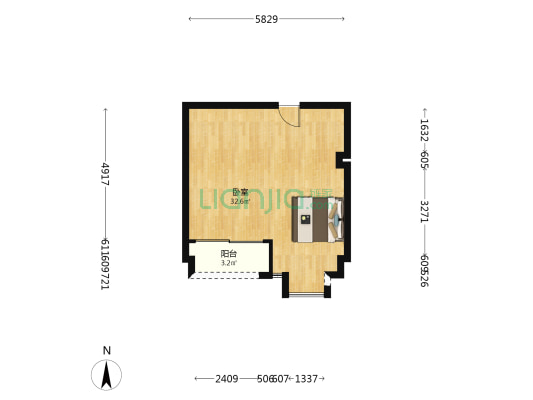 恒大未来城三街区 1室0厅0卫 48平方