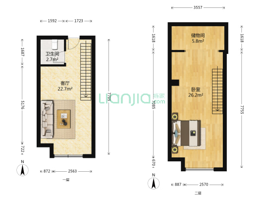 滨海1号 1室1厅1卫 42平方