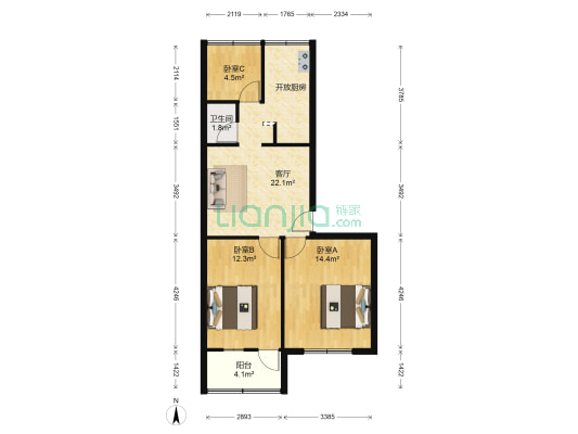 油车街小区 3室1厅1卫 70平方