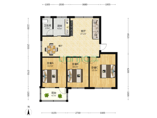 南宁市航道管理局大院 3室1厅1卫 110平方