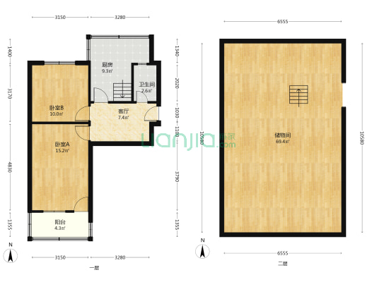 阜阳牛羊加工厂家属院 2室1厅1卫 56平方