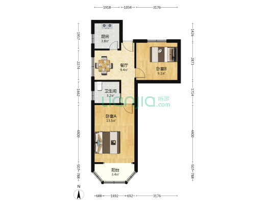 共和新路4605弄 2室1厅1卫 61平方