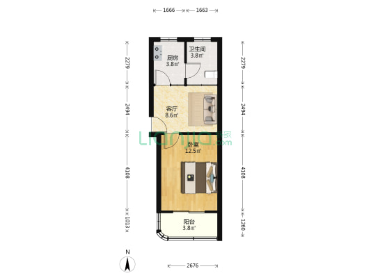 泰和新城(泰和西路3499弄) 1室1厅1卫 39平方