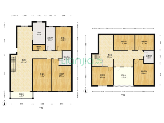 景溪苑 4室2厅3卫 149平方