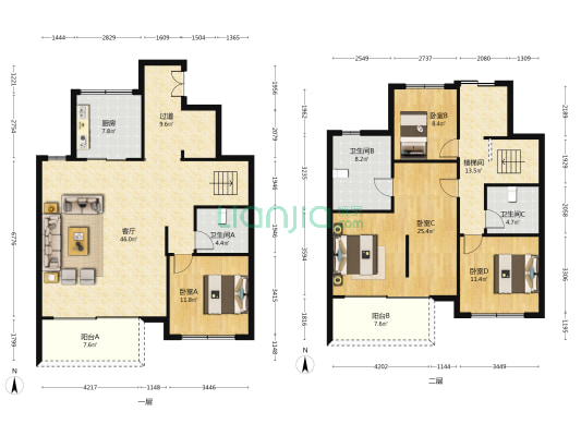 中粮保利麓湖时曜 4室1厅3卫 286平方