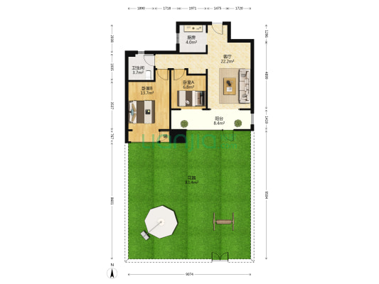 融创森邻森邻 2室1厅1卫 79平方