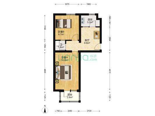 崔村二里 2室1厅1卫 52平方