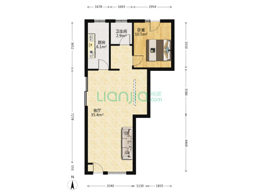 和昌盛世城邦 1室1厅1卫 126平方