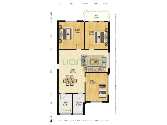 南联路39号 3室1厅1卫 123平方