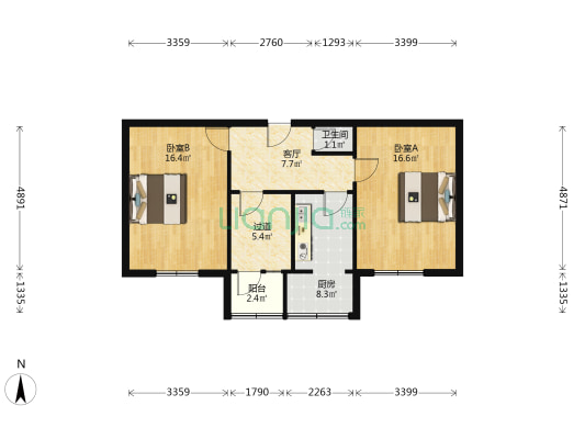 新建路194号 2室1厅1卫 69平方