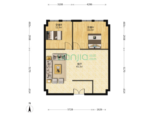 万豪世纪广场 2室1厅0卫 119平方