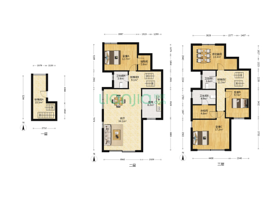金地格林世界(春晓) 4室1厅3卫 168平方