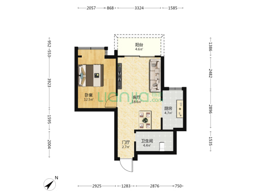 云龙榕庄 1室1厅1卫 62平方
