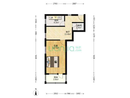 中关村南大街40号 1室1厅1卫 47平方