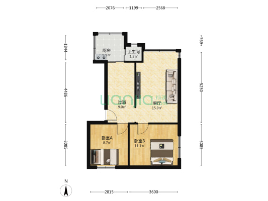 南浦路62号院 2室1厅1卫 59平方