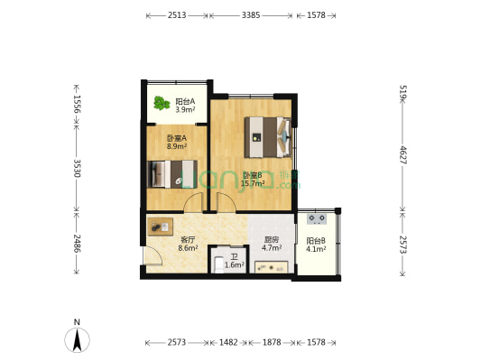 天昌里(河西) 2室1厅1卫 57平方