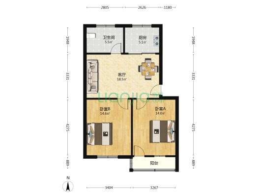 学前小区 2室1厅1卫 74平方