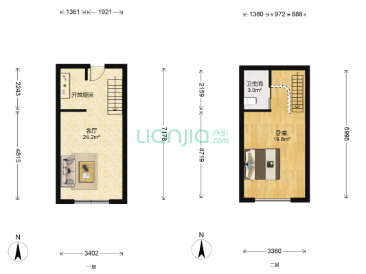 芙蓉公寓 1室1厅1卫 34平方