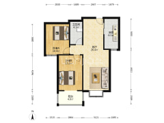 水岸花城 两居室  向阳户型  低楼层-涿州水岸花城户型图