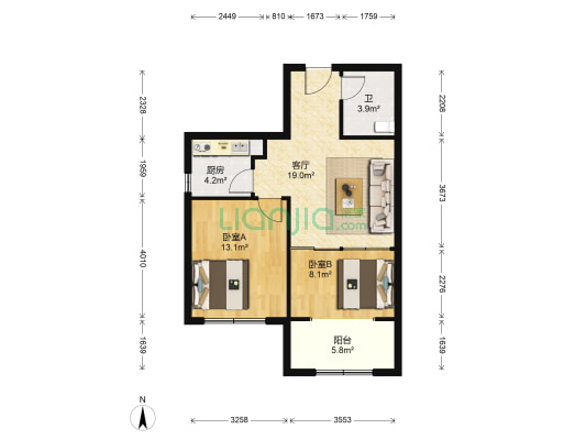 龍城国际水岸龍庭 2室1厅1卫 78平方