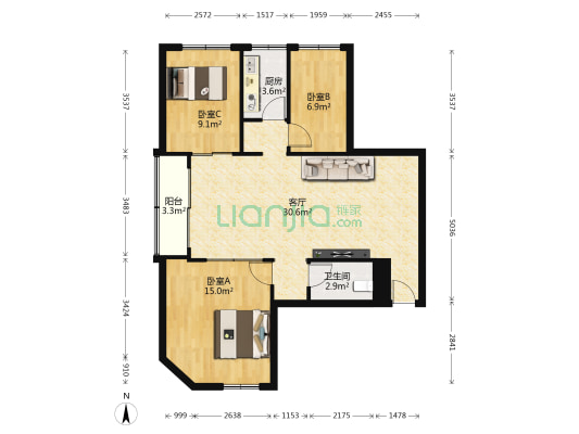 财厅大院 3室1厅1卫 101平方